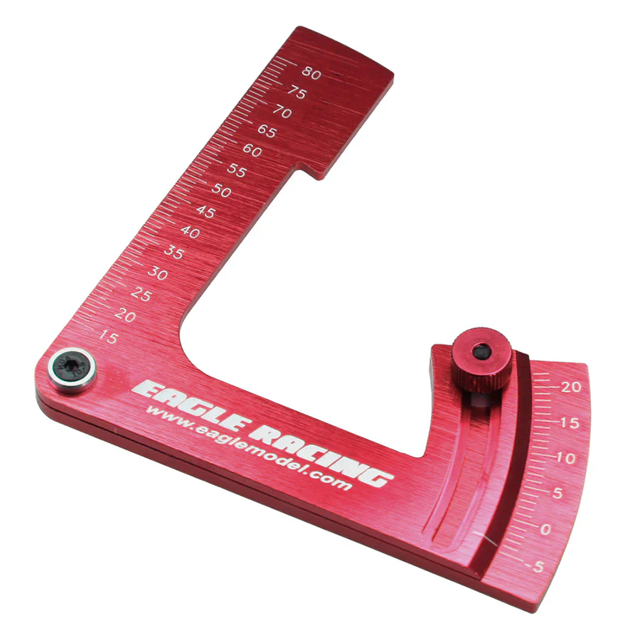 22 Degrees Aluminum RED Camber Gauge Tool [Eagle Racing] 3791V3-RE