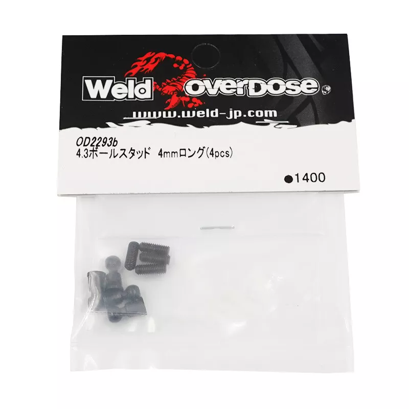 4mm Long 4.3mm Ball Stud Set for GALM and YD2 [OVERDOSE] OD2293b - Image 2