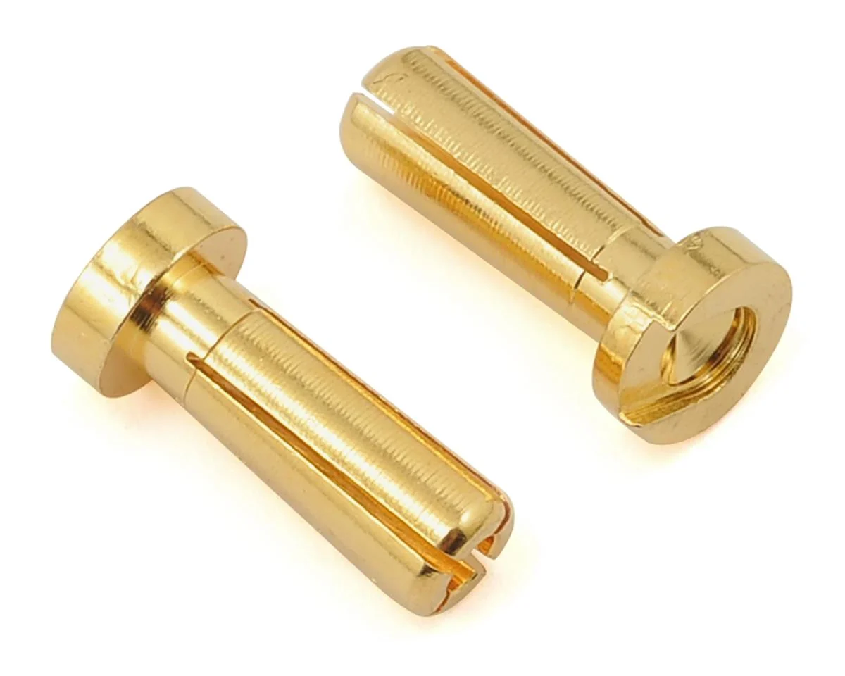 4mm Low Profile "Super Bullet" Solid Gold Connectors (2 Male) [ProTek] PTK-5044