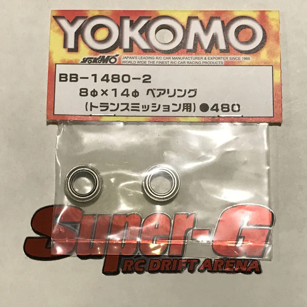 8x14x4mm Ball Bearings - 2 Pack [Yokomo] BB-1480-2