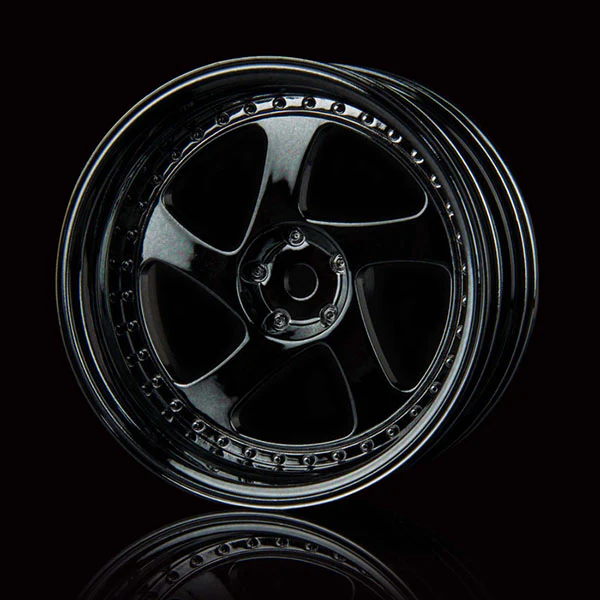 BLACK CHROME TMB 5 Spokes - Rotiform Style - DEEP 8 Offset 1-10 Rims (4-Pack) [MST] 102045SBK