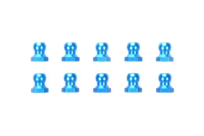Blue Aluminum Ball Nut 5.0mm Connector (10pcs) [Tamiya] 53640