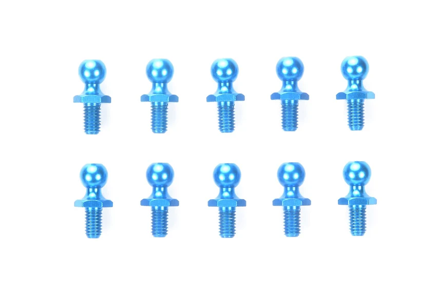 BLUE Aluminum BALL STUD 5.0mm Connector (10pcs) [Tamiya] 53642