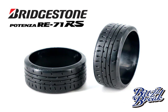 BUZZ BREAK BRIDGESTONE POTENZA RE-71RS Drift 26mm (2 PACK) HDPE Tire [Overdose] BB-RT-006