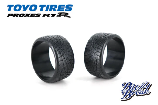 BUZZ BREAK TOYO TIRES PROXES R1R 26mm 30mm (2 PACK) HDPE Tires RCDC [Overdose] BB-RT-009 - Image 2