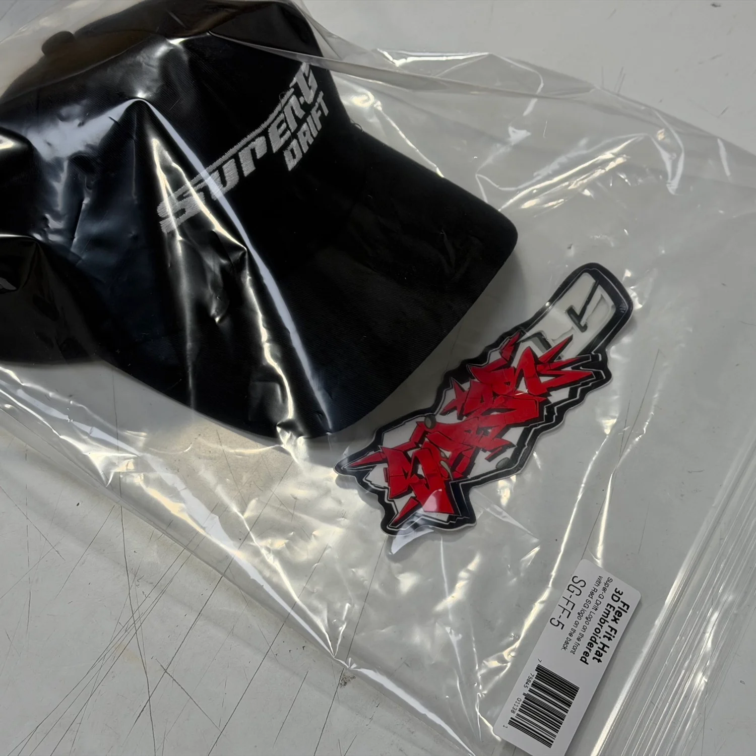 Flex Fit (BLACK) Hat with 3D Super-G Drift Embroidered Logo [Super-G] SG-FF-5 - Image 4