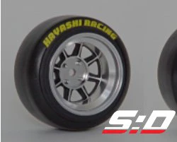 Hayashi Street (Silver) Rims Set (9mm / 12mm) V16D 1/10 Drift Wheels [Scale Dynamics] 10161 10162