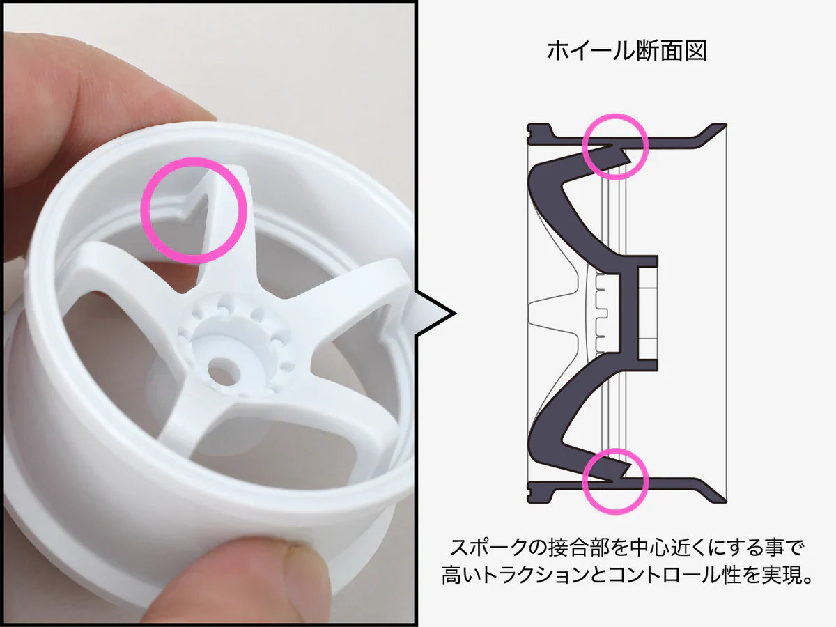 HAYATE - BLACK N-Type Drift Wheel (Normal Traction) 6mm / 8mm 1/10 Rims [G-Force] GD038 GD039 - Image 3