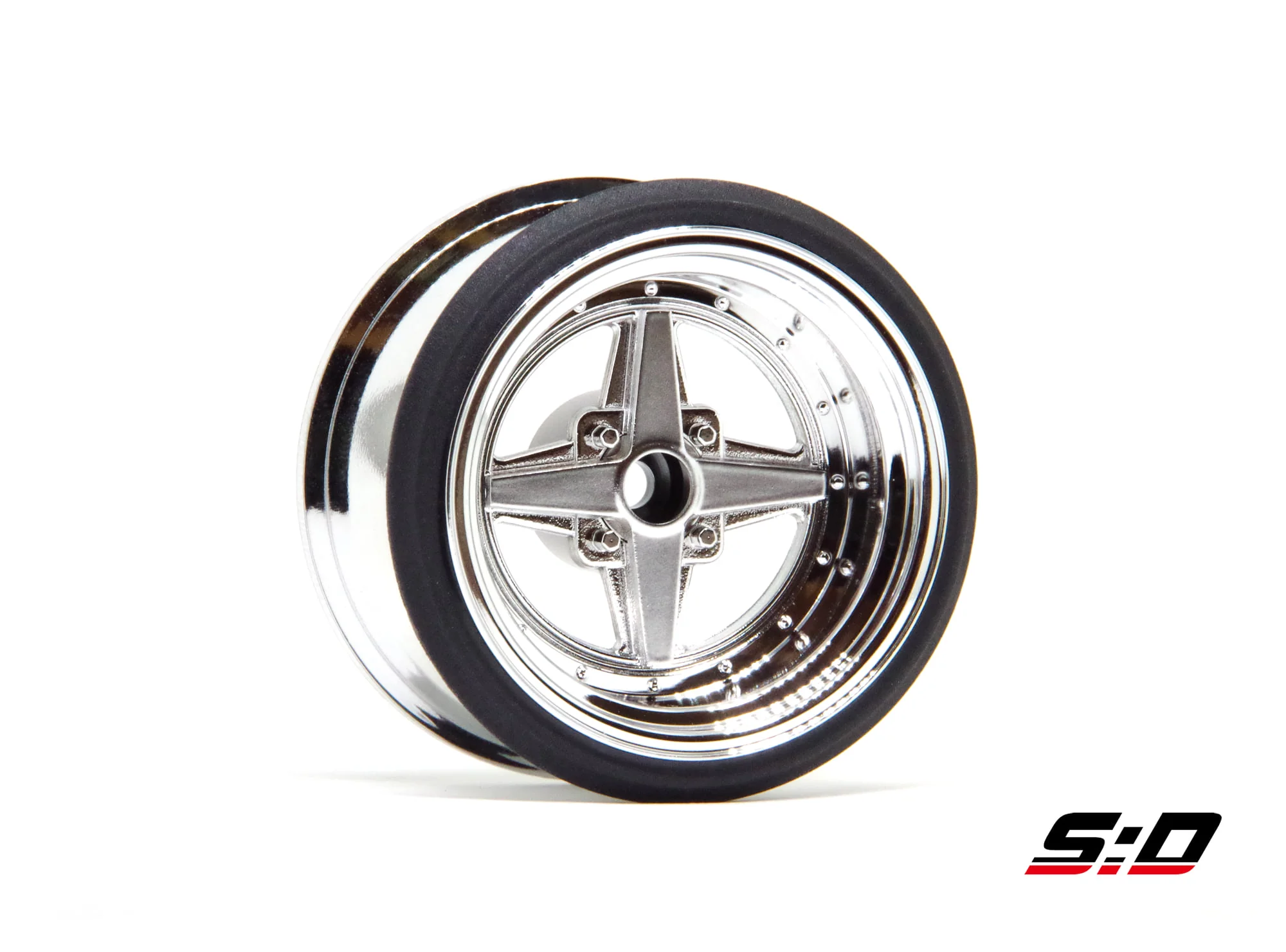 INCHDOWN: V16D Work Equip 01 (CHROME POLISHED RIM) Rims Set (9mm - 12mm) [Scale Dynamics] 10171 10172 - Image 6