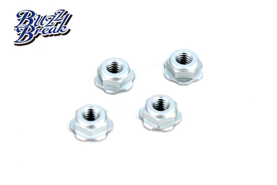 LOW HEIGHT PROFILE BuzzBreak BB LOCK NUT NYLOCK SERRATED (4pcs) Wheel Nuts - Black Red Purple Pink Silver [Overdose] - Image 4