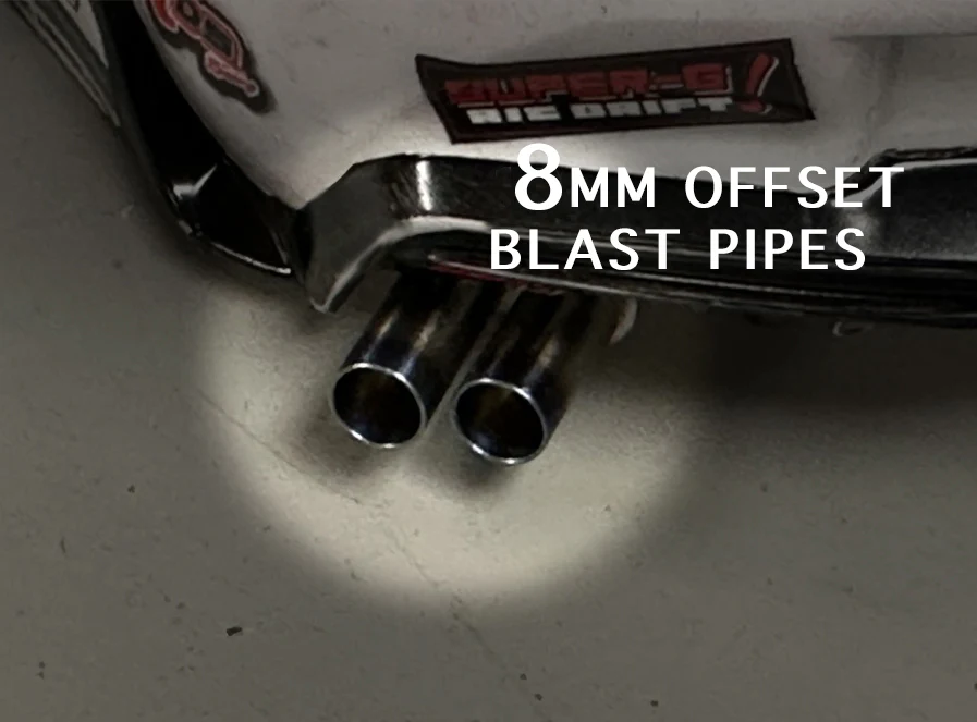 OFFSET DUAL BLAST PIPES - 8mm Titanium Burnt Tip (Straight Cut) 1-10 MUFFLER EXHAUST (LEFT EXIT) [Usukani] 519B