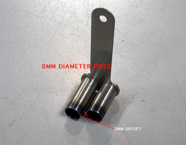 OFFSET DUAL BLAST PIPES - 8mm Titanium Burnt Tip (Straight Cut) 1-10 MUFFLER EXHAUST (LEFT EXIT) [Usukani] 519B - Image 3