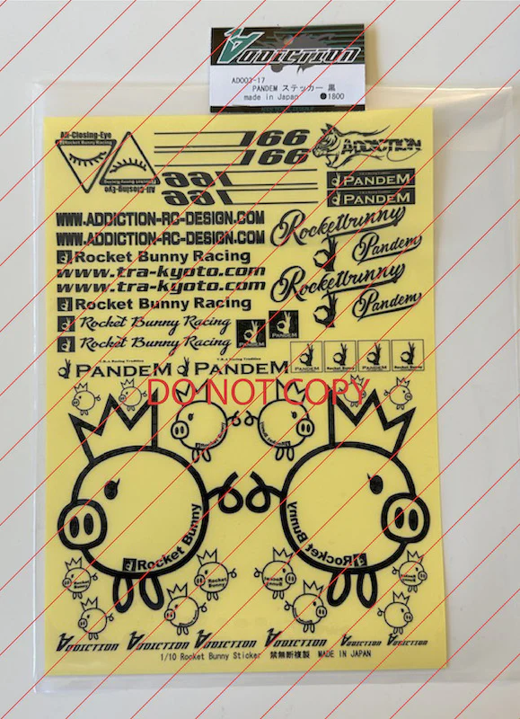 PANDEM Decal Set (BLACK) デカール [Addiction RC] AD003-17