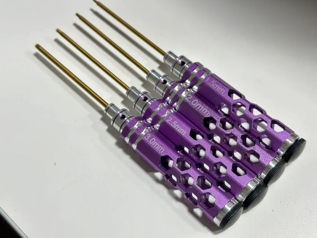 PURPLE HEX HANDLED - DRIVER SET (4pc) 1.5mm 2.0mm 2.5mm 3.0mm w- Case [K-Force] KF8332