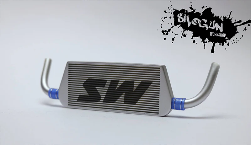 Realistic Scale 1-10 SW JUMBO LARGE Intercooler [Shogun Works] SILVER (SW LOGO)
