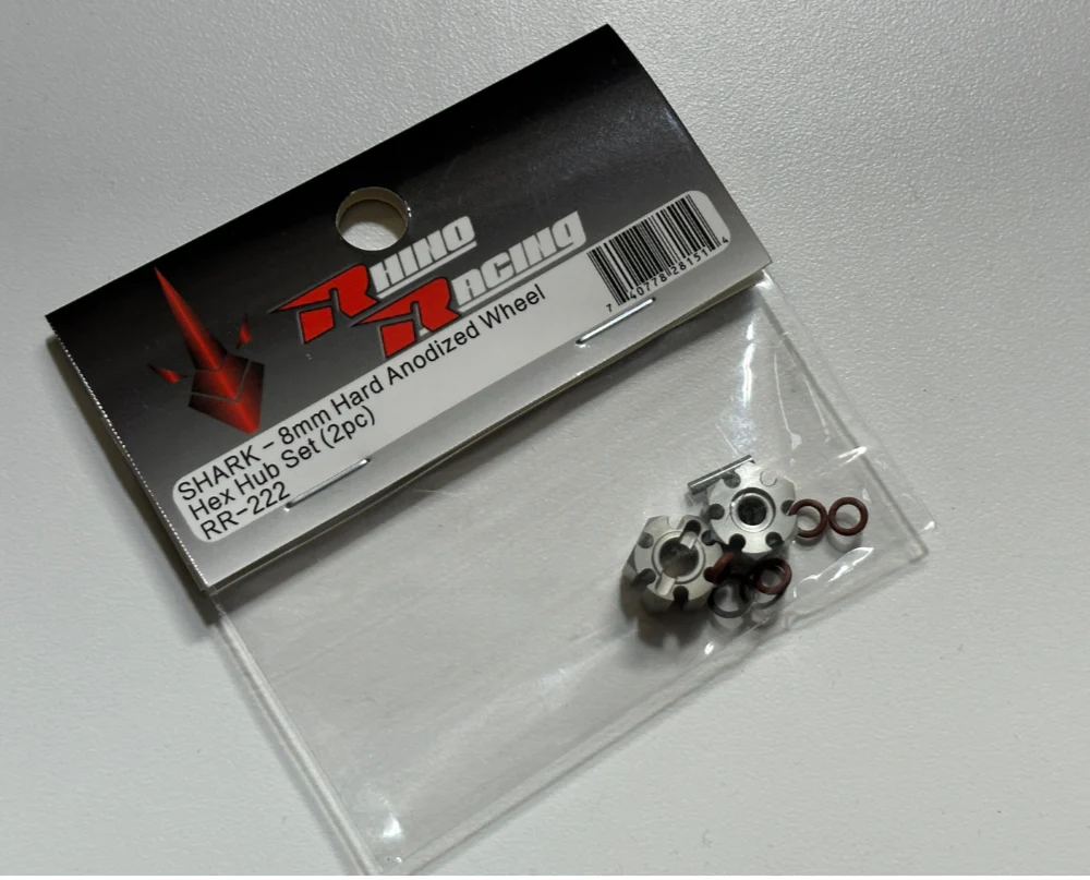 SHARK - 8mm Hard Anodized Wheel Hex Hub Set (2pc) [Rhino Racing] RR-222