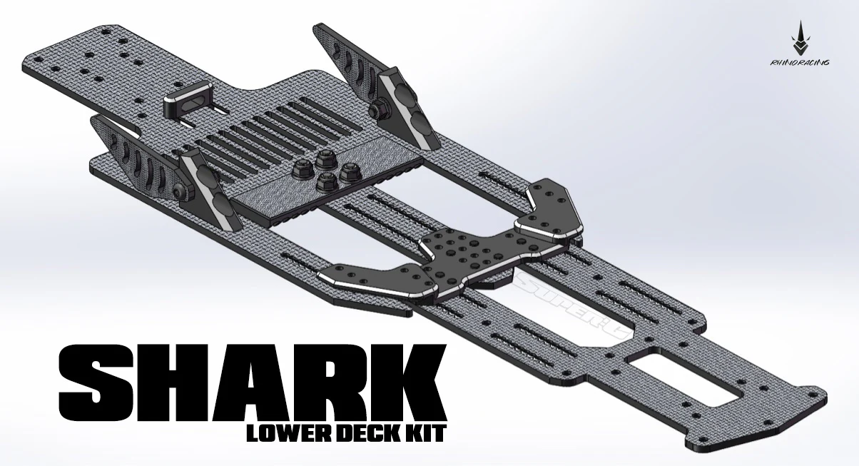 SHARK - Lower Adjustable Wheelbase Chassis Kit - RED PURPLE BLACK [RHINO RACING] RR-800 - Image 2