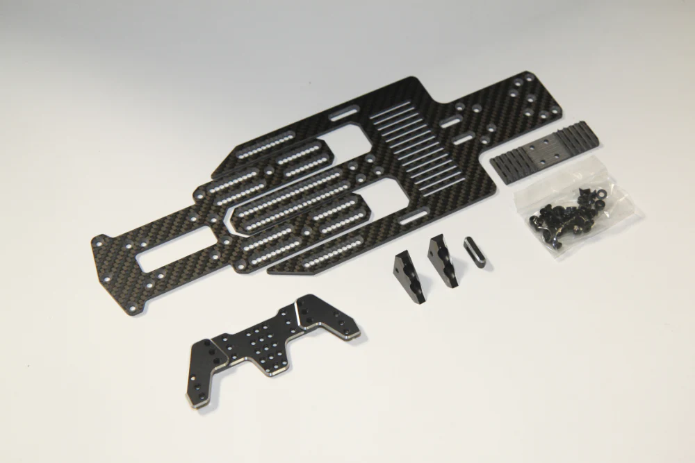 SHARK - Lower Adjustable Wheelbase Chassis Kit - RED PURPLE BLACK [RHINO RACING] RR-800 - Image 3