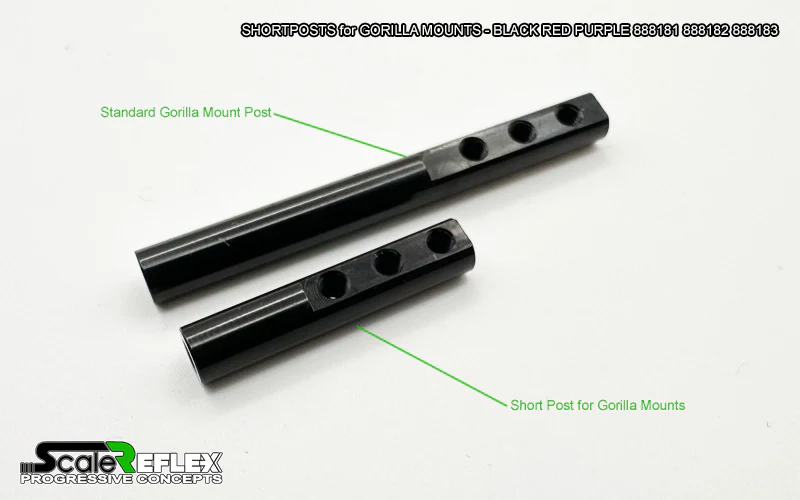 SHORT POSTS for GORILLA MOUNTS (2-Pack) - PURPLE RED BLACK BLUE [Scale Reflex] 888183 888182 888181
