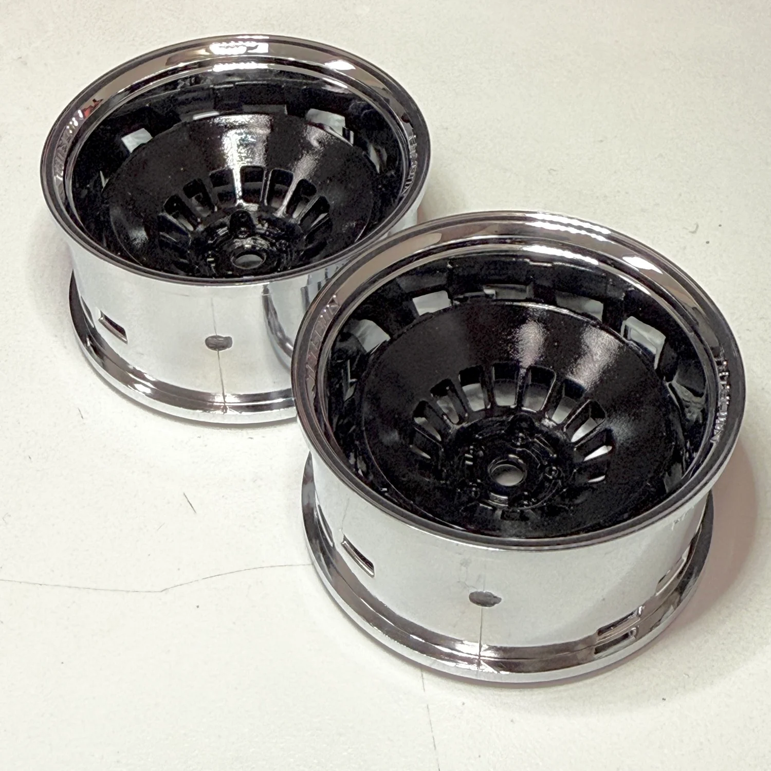 Super Bowler 1-10 Rims Wheels (BLACK-CHROME) 5, 8 11 OFFSET (PAIR) [Tetsujin] TT-8353 - Image 2